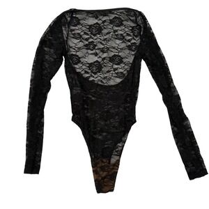 Fashion Nova Womens Lace Fairy Grunge Bodysuit Size S Black Whimsigoth Sheer